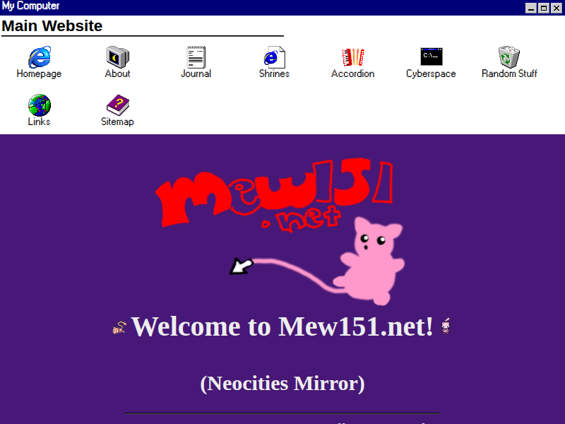 Screenshot of http://mew151.neocities.org/