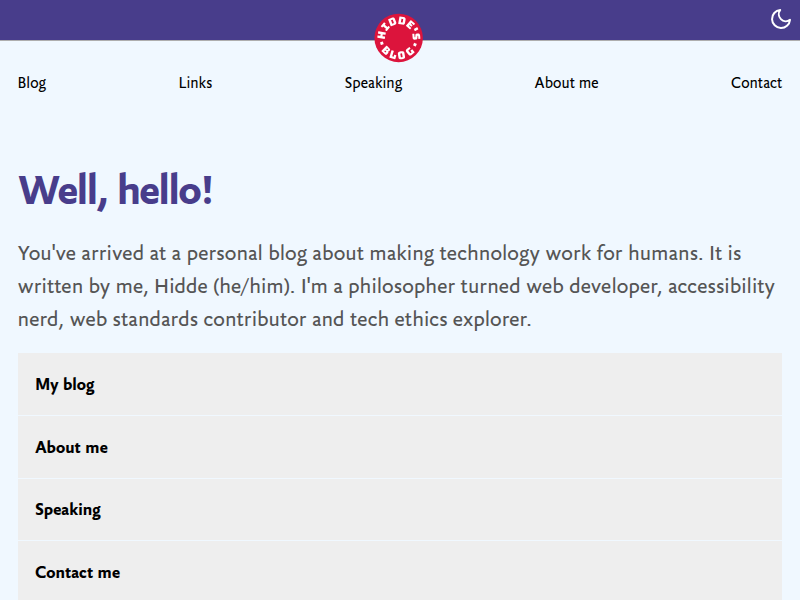 Screenshot of http://hidde.blog/