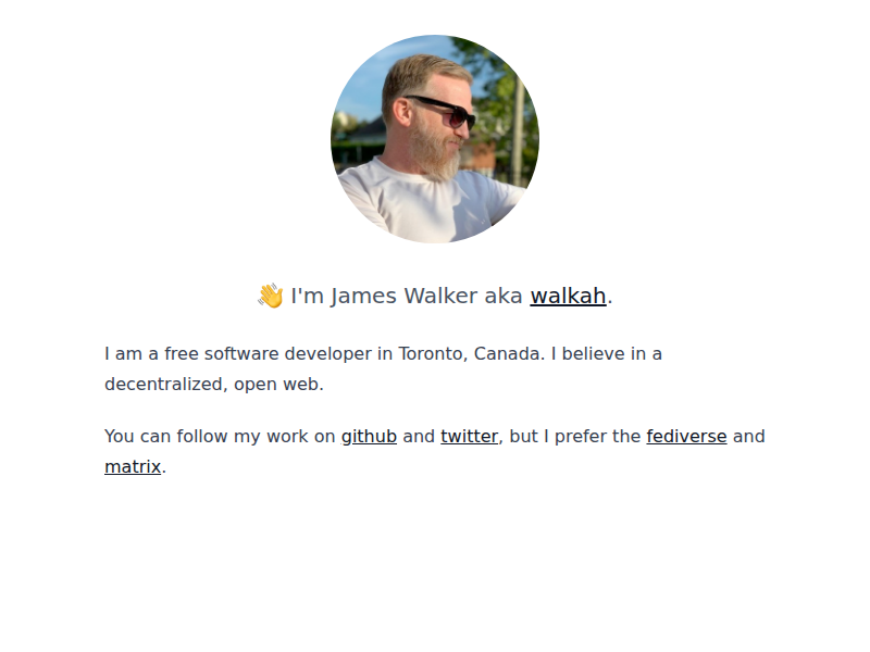 Screenshot of http://walkah.net/