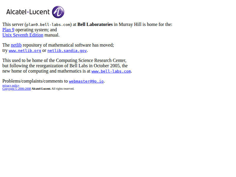 Screenshot of http://9p.io/