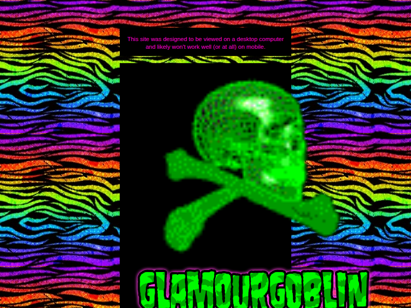 Screenshot of http://glamourgoblin.neocities.org/