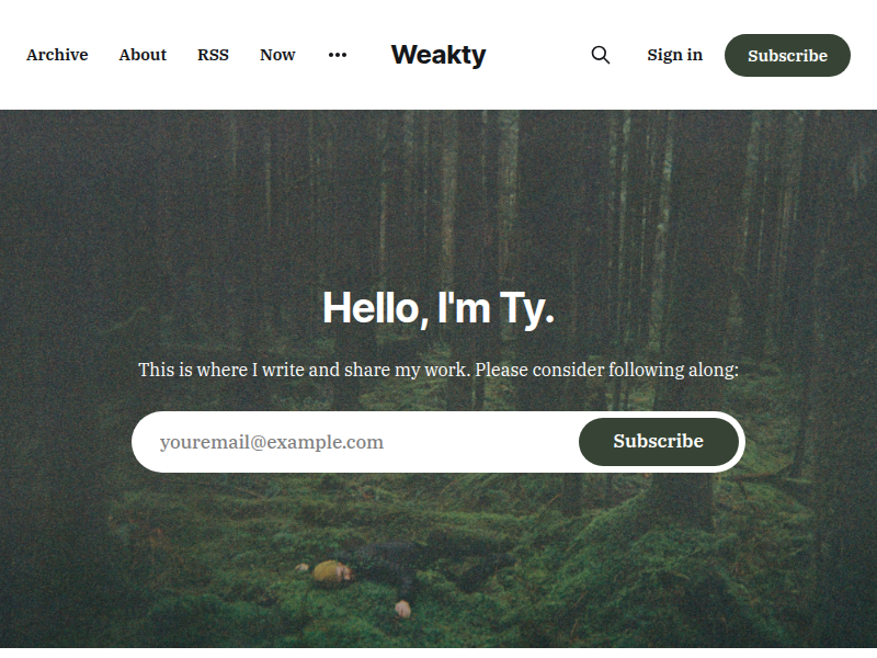 Screenshot of http://weakty.com/