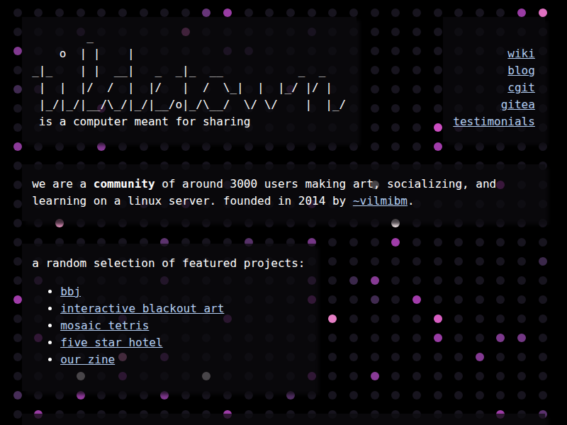 Screenshot of http://tilde.town/