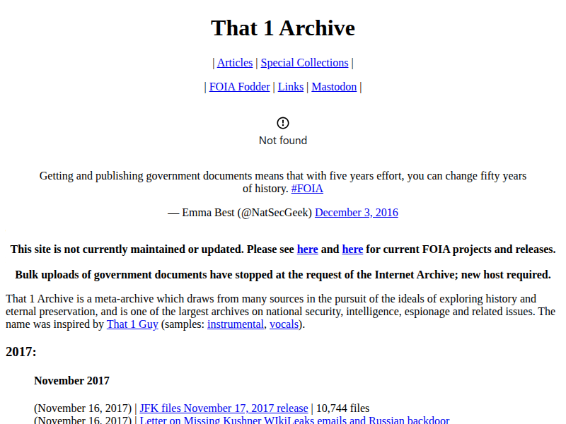 Screenshot of http://that1archive.neocities.org/