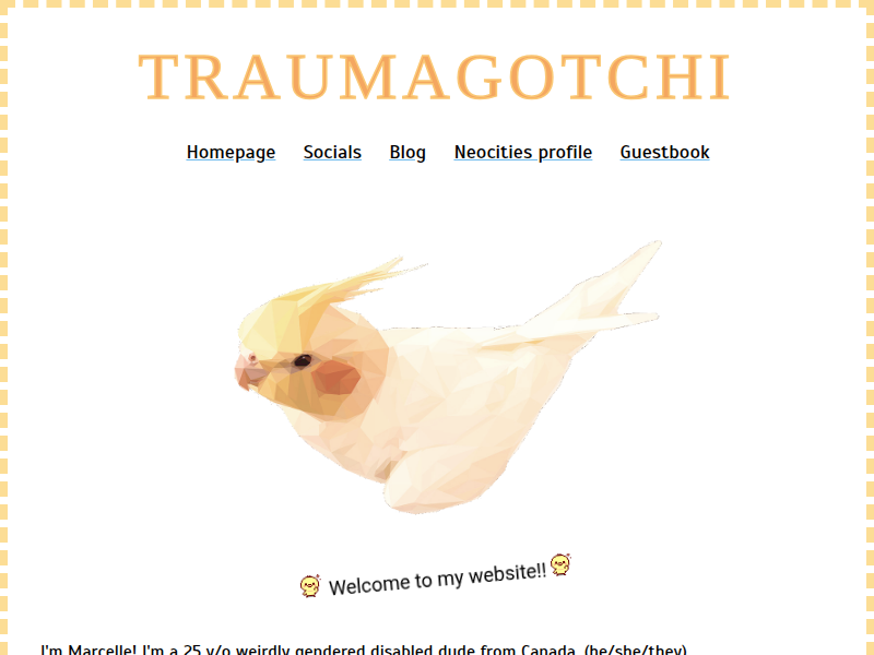 Screenshot of http://traumagotchi.net/