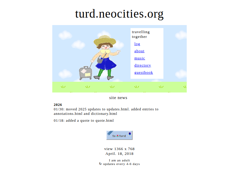 Screenshot of http://turd.neocities.org/