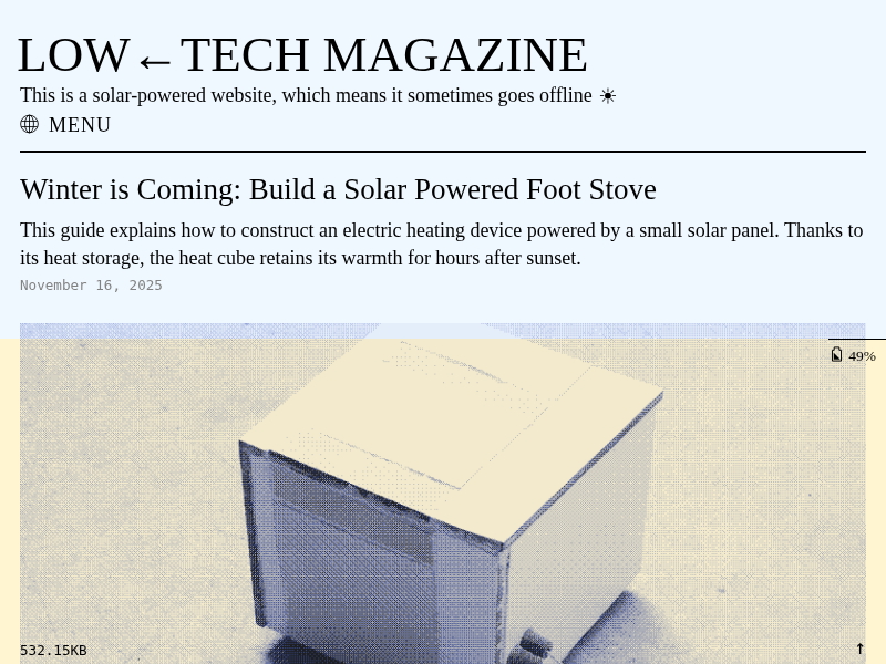 Screenshot of http://solar.lowtechmagazine.com/