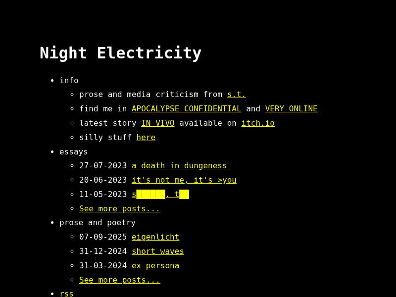 Screenshot of http://nightelectricity.com/